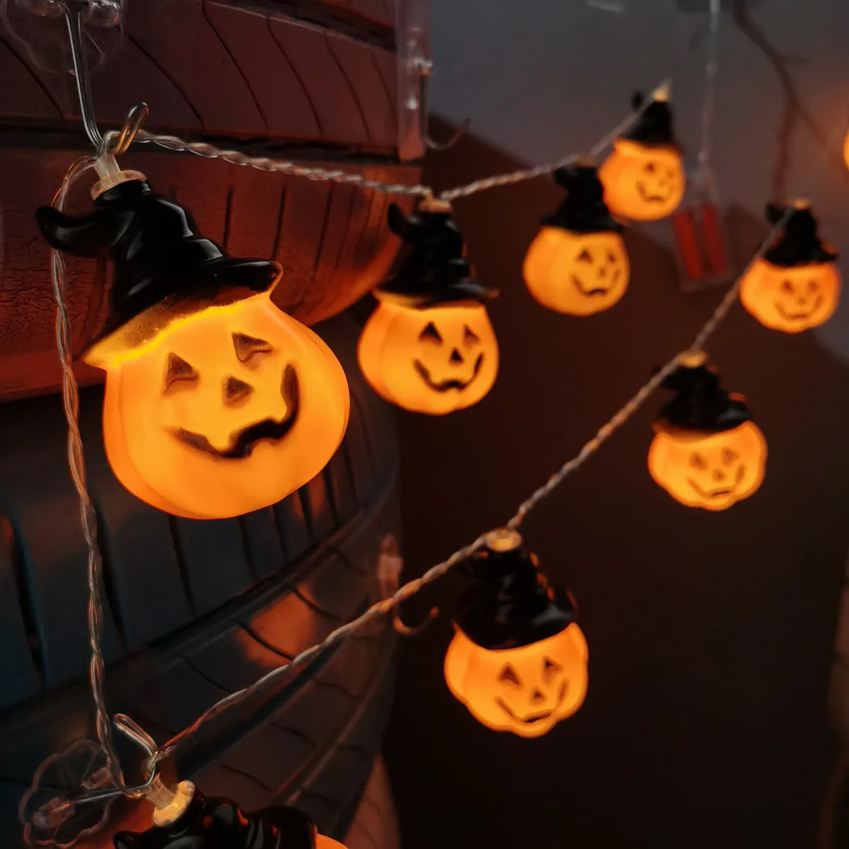Halloween Dekorationen Lichter Kürbis Lichterketten Kürbis Laterne Lichter Halloween Home Party Hof Wandt ür Dekor Lichter – Detail 7