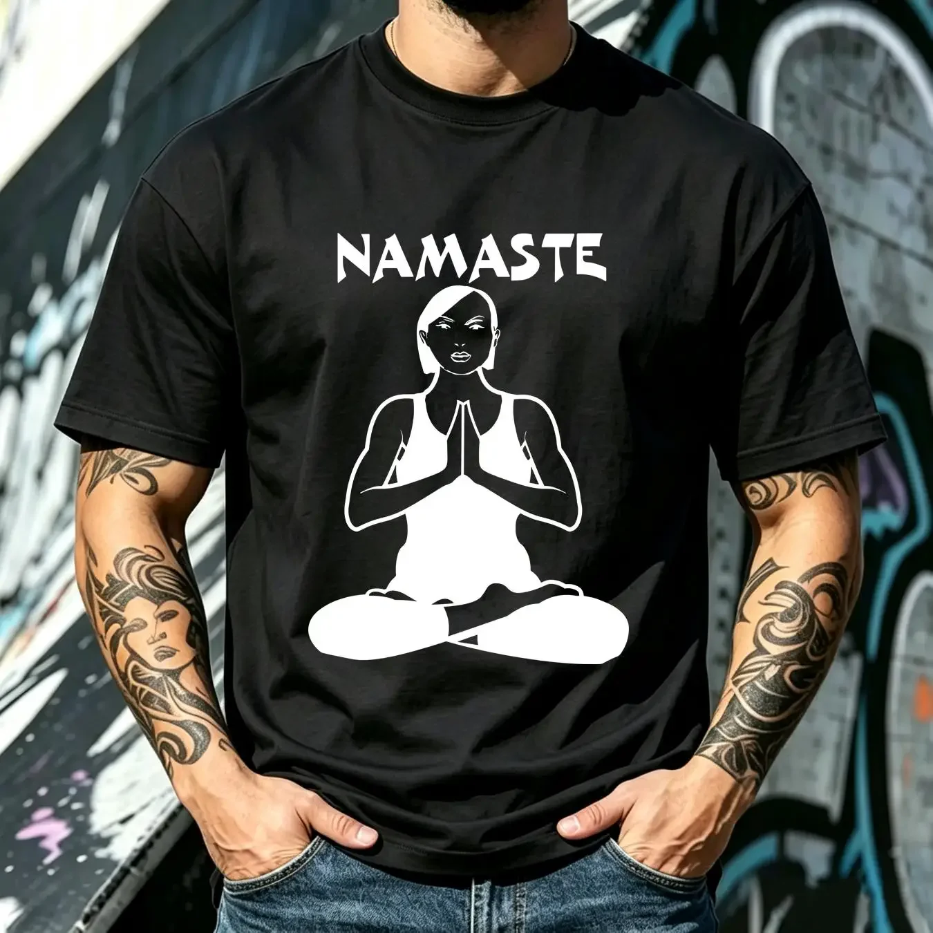 washed T Shirt Buddah Yoga Zen Buddhism Namaste Inner Calm 3XL 4XL 5XL Original long or short sleeves vintage Washed Soft
