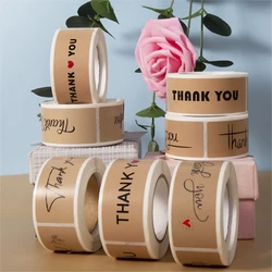 120PCS  Vintage Kraft Paper Stickers Gift Handmade Thank You Labels Stickers Scrapbooking Stationery Sticker DIY Seal Package