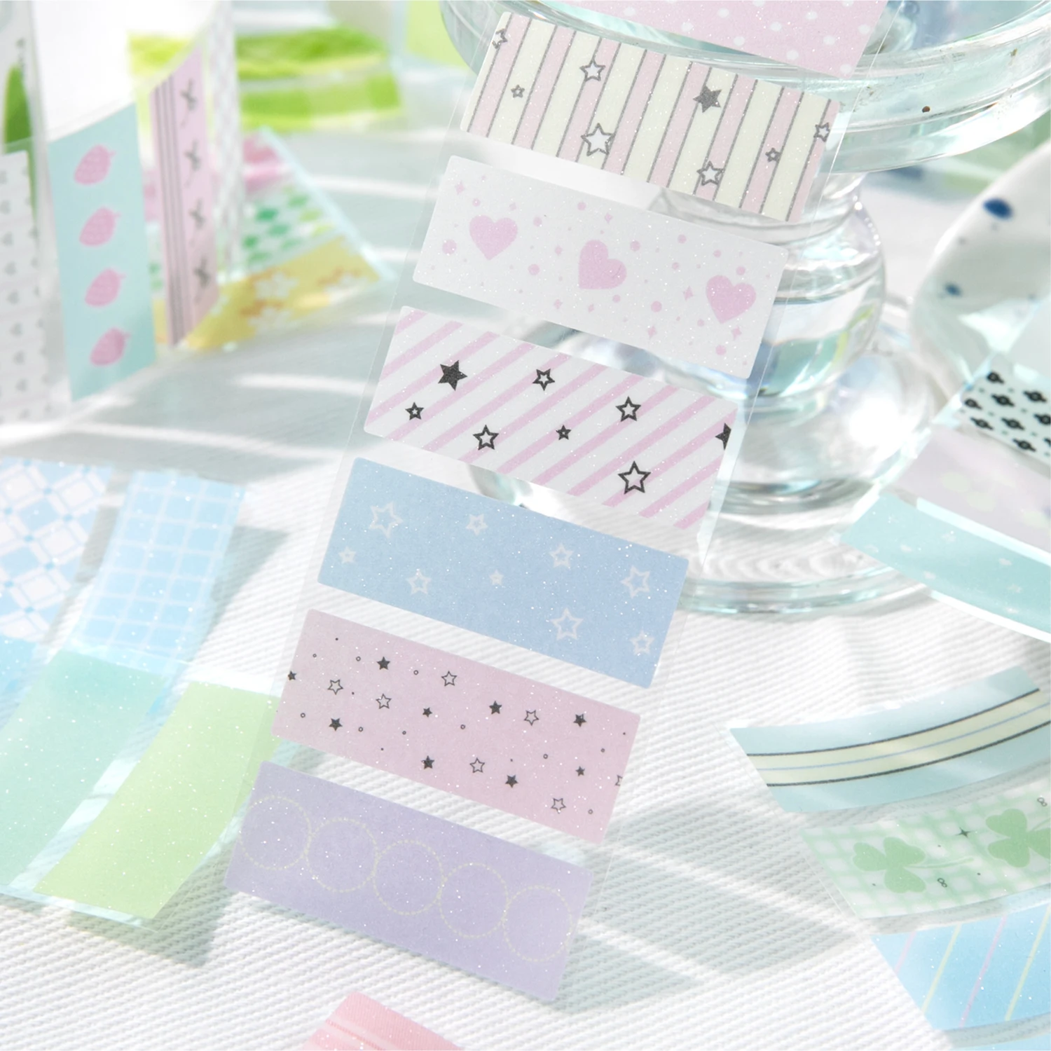 45mm*2m Color Labels Stickers PET Tape DIY Decor Scrapbooking Collage Stationery Journalling stickers Adhesive Masking Tapes