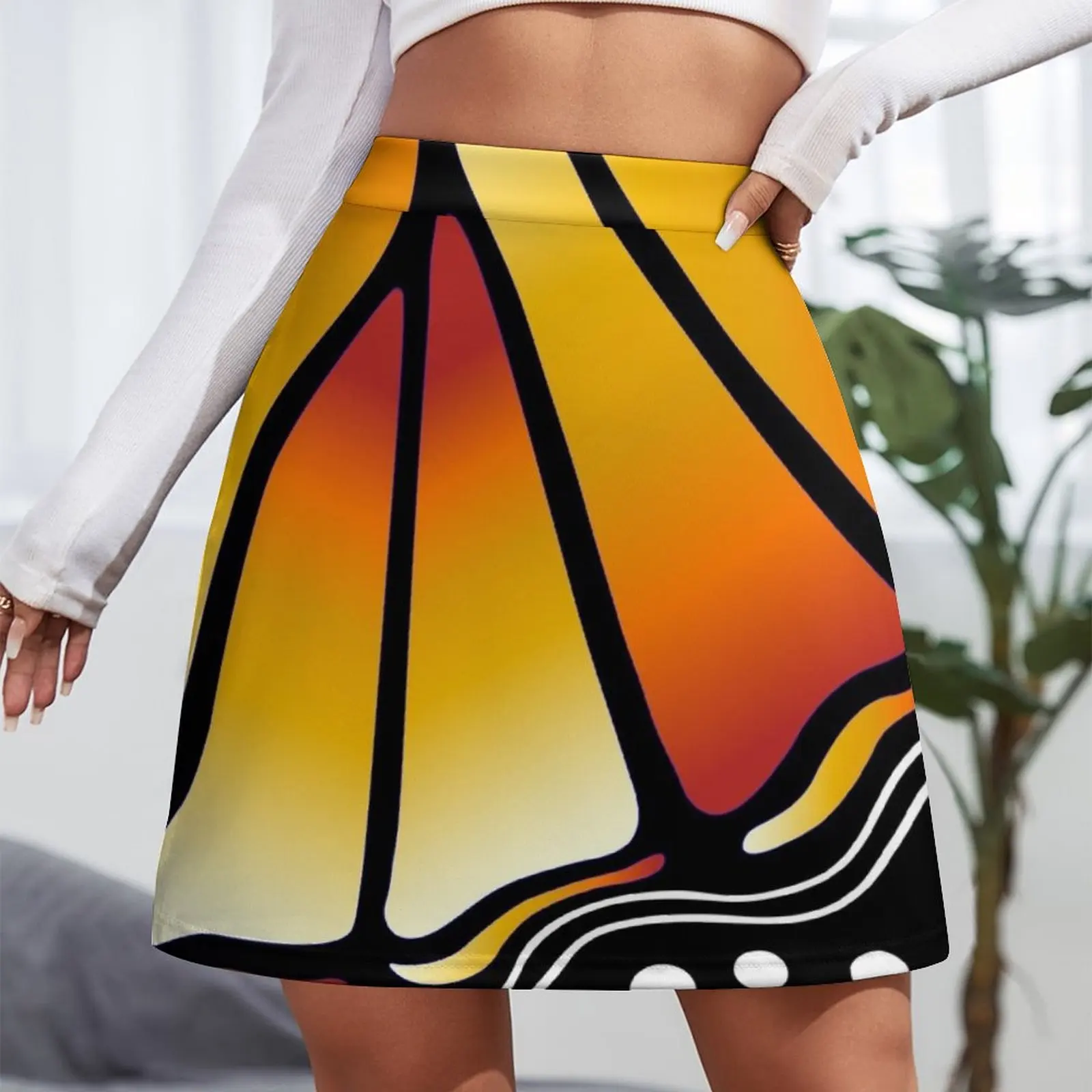 Beautiful Butterfly - Orange Mini Skirt clothes luxury clothes women