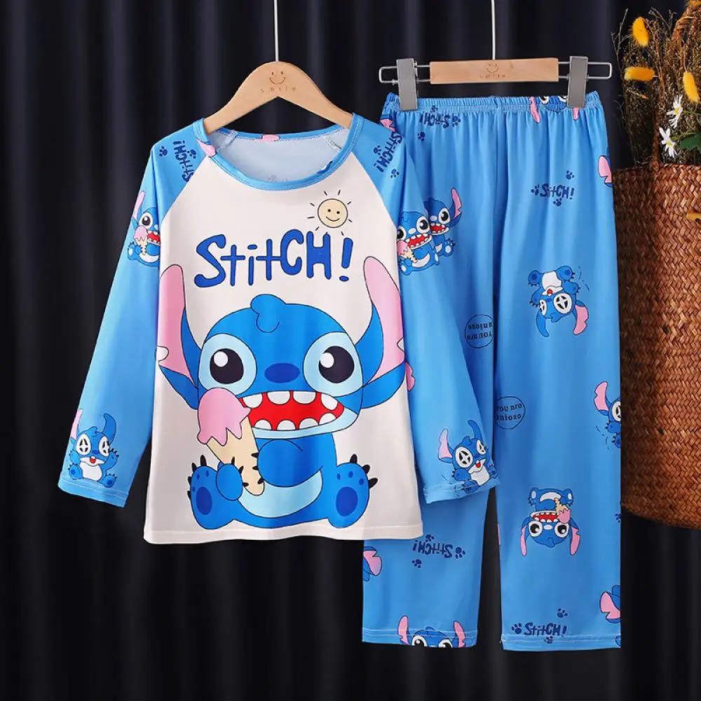 Pijamas Kawaii de Anime Sanrios Kuromi para niños, pantalones de manga larga con melodía Cinnamoroll de estilo fino de verano, regalo para el hogar para niños y niñas de dibujos animados