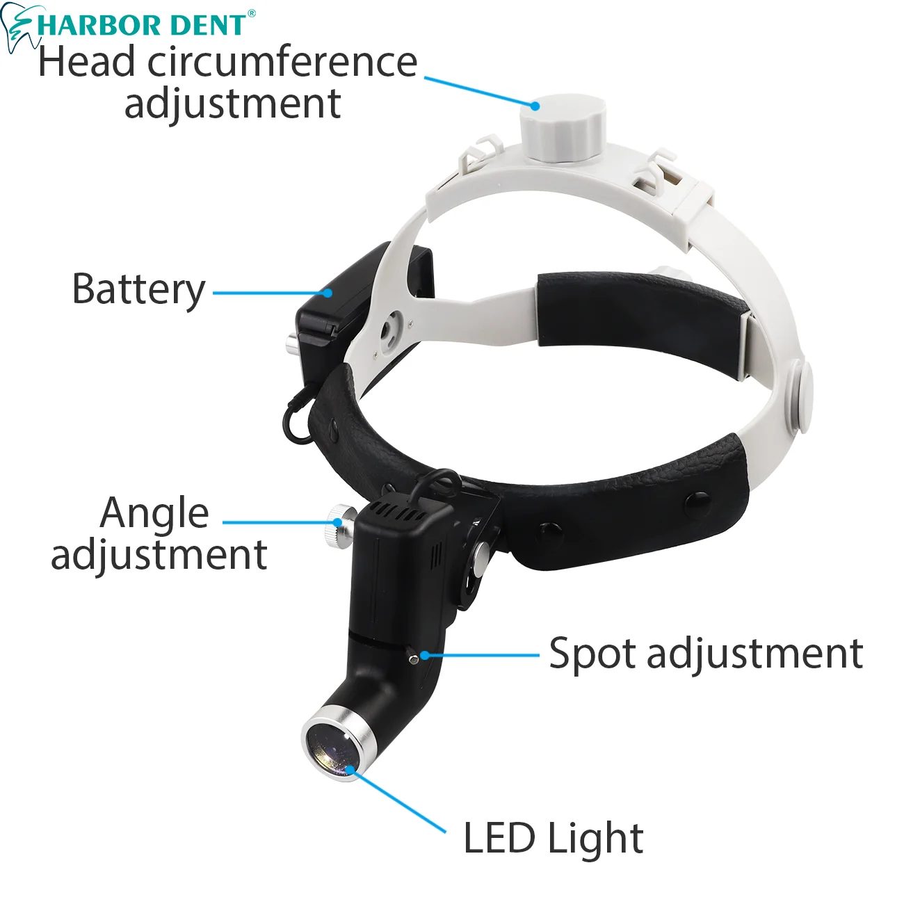 歯科用LEDヘッドライトランプ,調整可能な明るさ,5w,歯科用外科用器具