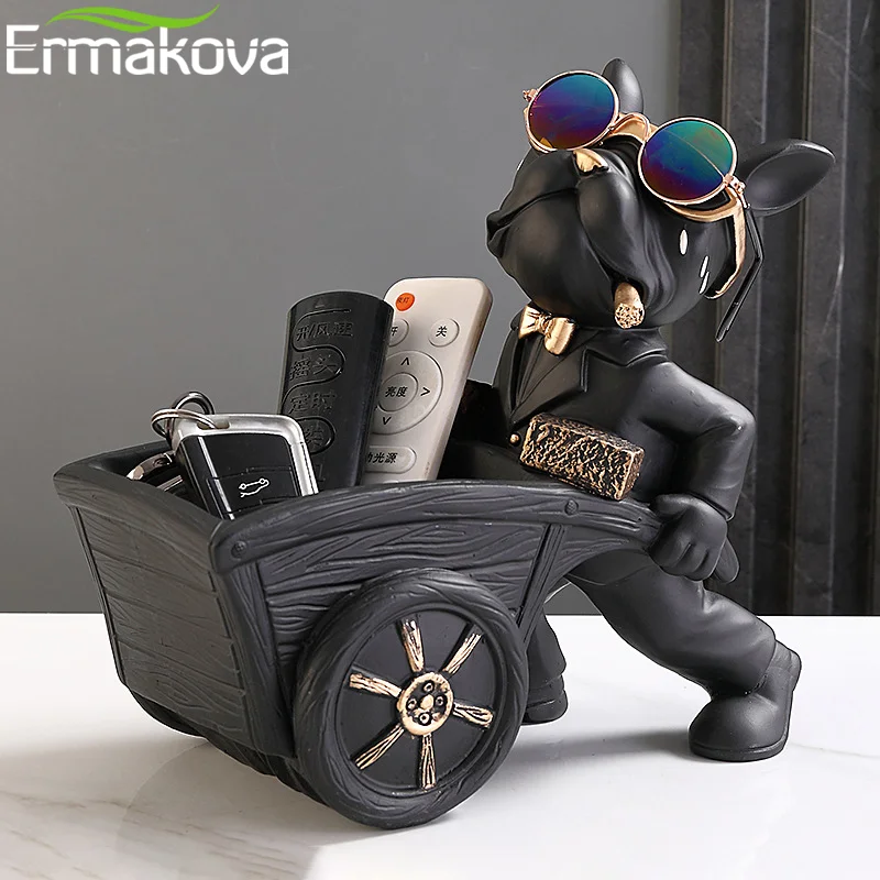 ERMAKOVA Dog Statue Storage Box Animal Ornament Resin  Art Sculpture Figurine Home Decoration Home Decoration Study Ornament