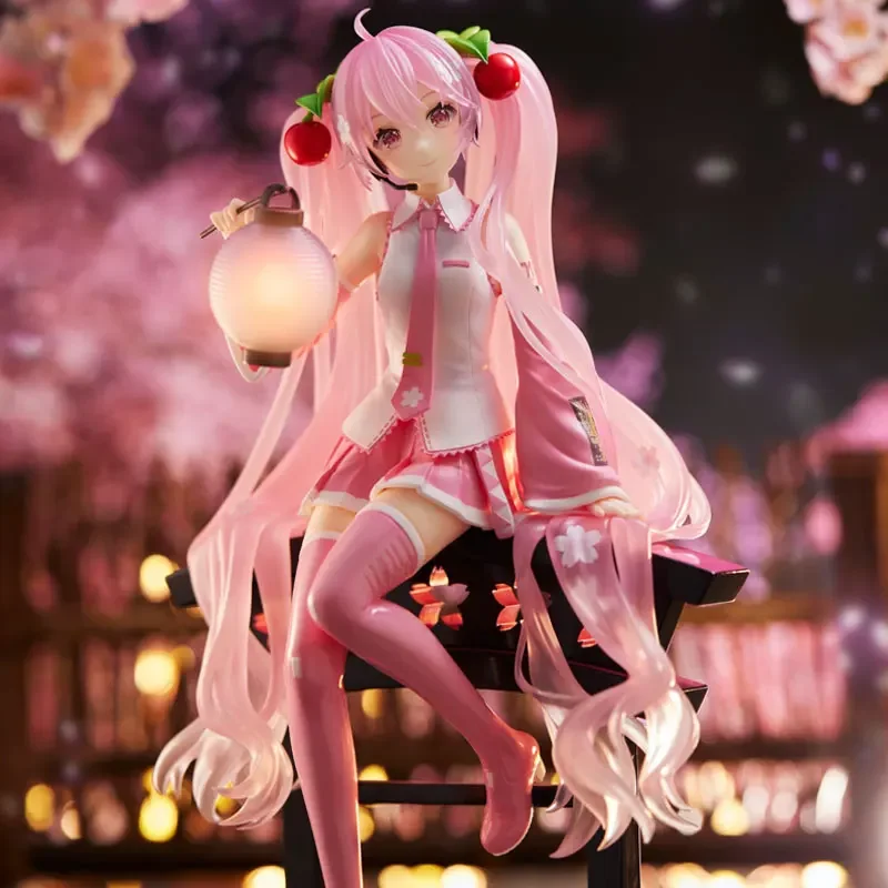 Original Taito Amp Miku Figure Anime Sakura Artist's Masterpiece Cherry Carrying Lantern Action Collectible Kids Gift