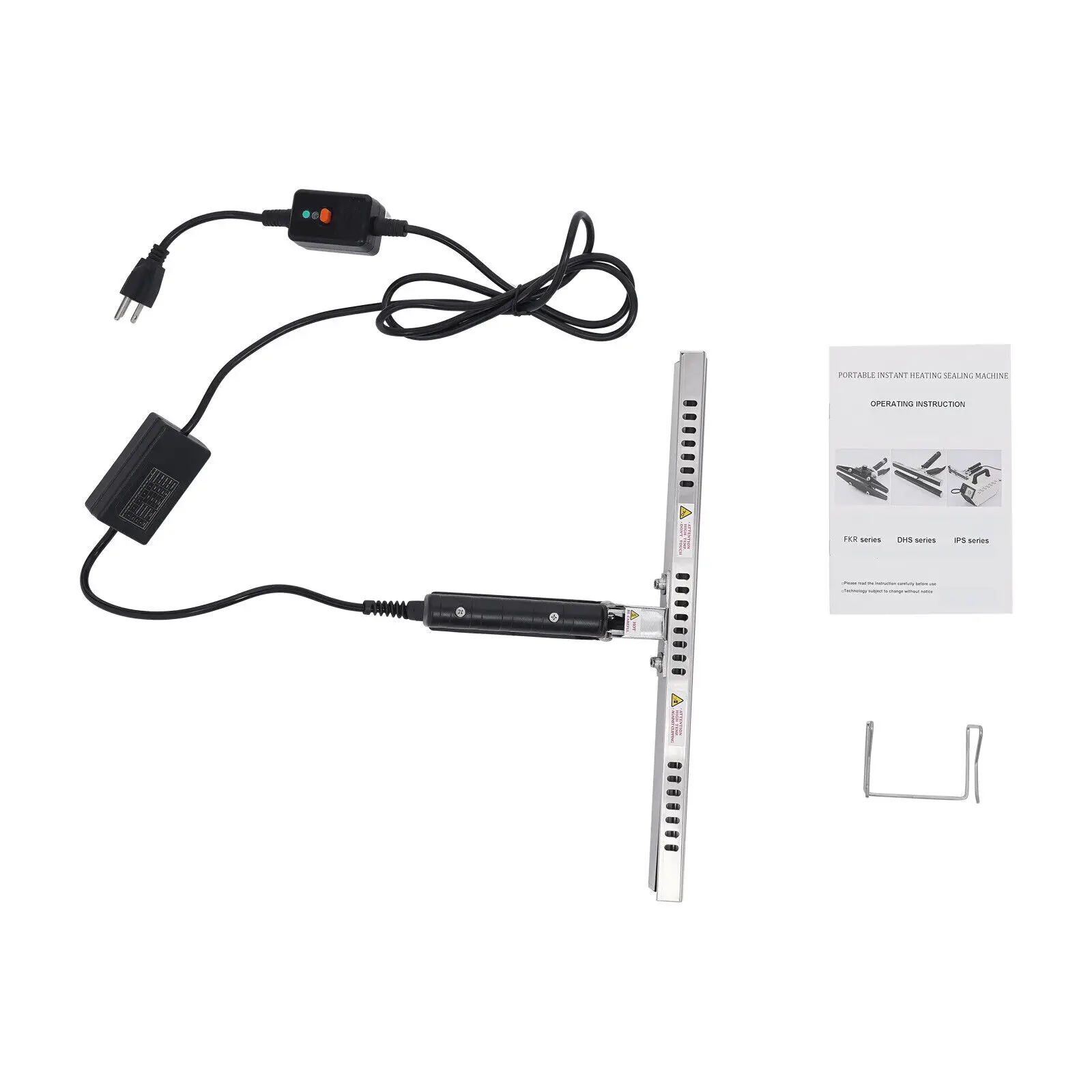 ماكينة ختم يدوية محمولة بقوة 350 وات 16 بوصة، ماكينة تجعيد يدوية، 290-300 ℃ /554-572 ℉   للحقائب