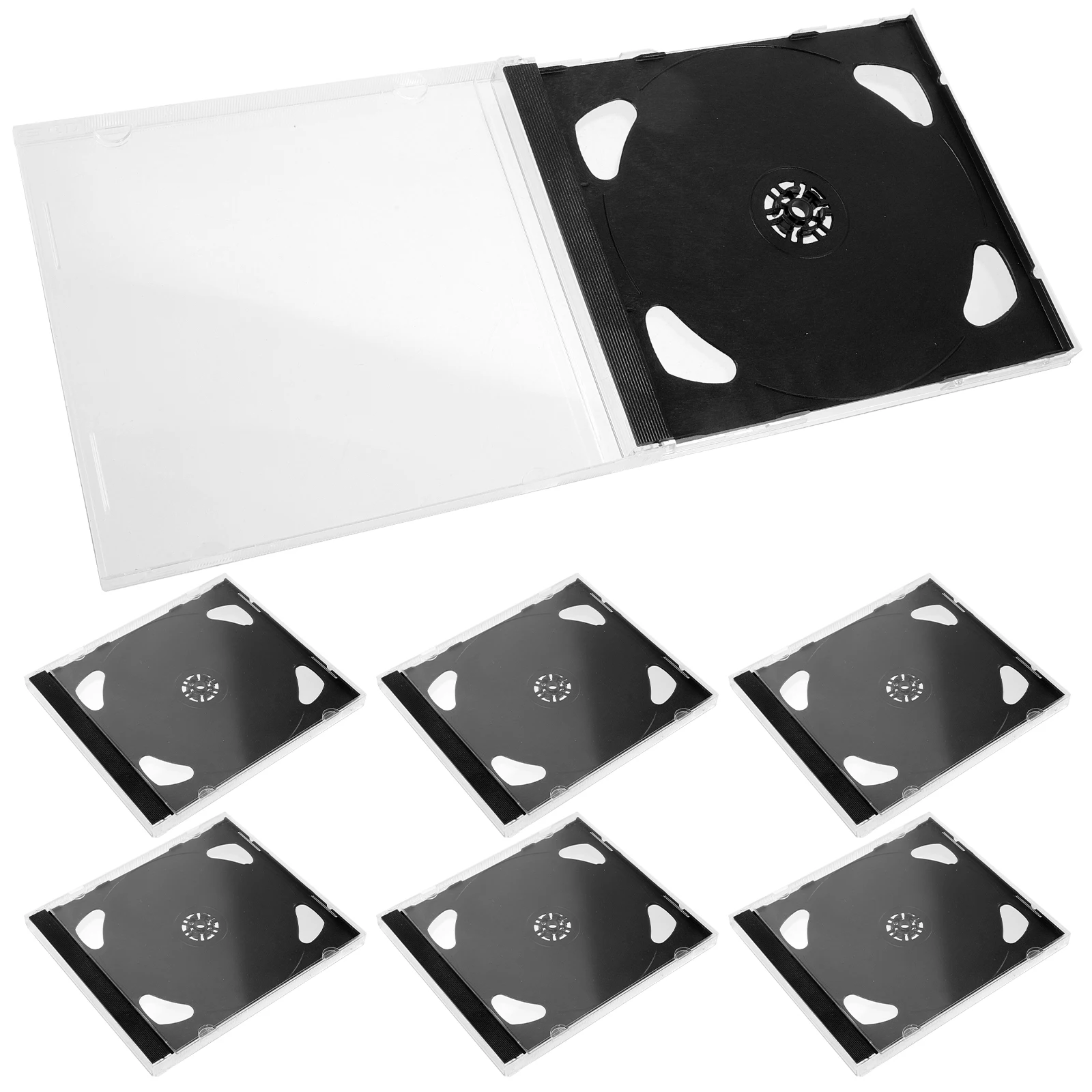 

6 Pcs Square Transparent Plastic Cd Cases Clear Disc Storage Boxes Dvd Jewel Holders Small ganizer For Movies Accessories Parts