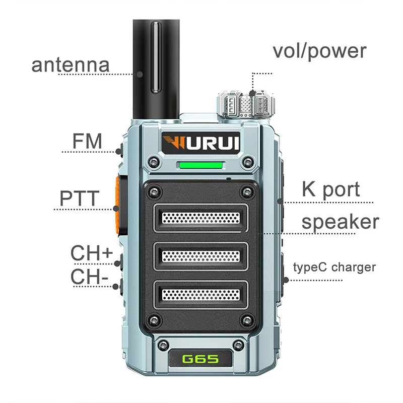 Wurui G65 walkie talkie uhf FM radios long range Portable ham Amateur Two-way radio profesional communicator children pmr446