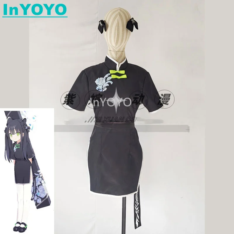 

InYOYO Shun Cosplay Costume Blue Archive Women Cheongsam Dress Uniform Game Suit Halloween Carnival Party Outfit Custom Made New