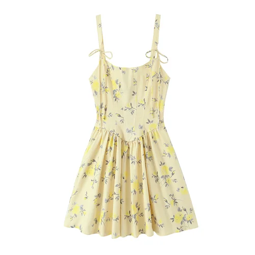 NOVEDAD DE VERANO 2025, ropa de mujer, estilo de chica caliente, temperamento, elegante correa, popelina Floral, vestido corto ajustado