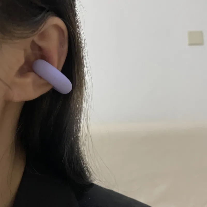 1 Paar Bonbon farbe runde Acryl Ohrclip Ohrringe für Frauen Mode einfache einfarbige Manschette C-förmigen Ohrring weiblichen Schmuck – Detail 8