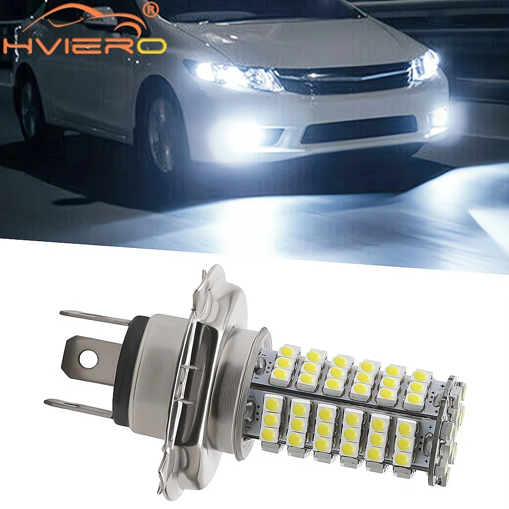 

1/2pcs Car White H4 Fog Lamp DRL Daytime Running Lights Headlight 1210 102SMD Bright Led 12V Turn Signal Additional Brake Bulb