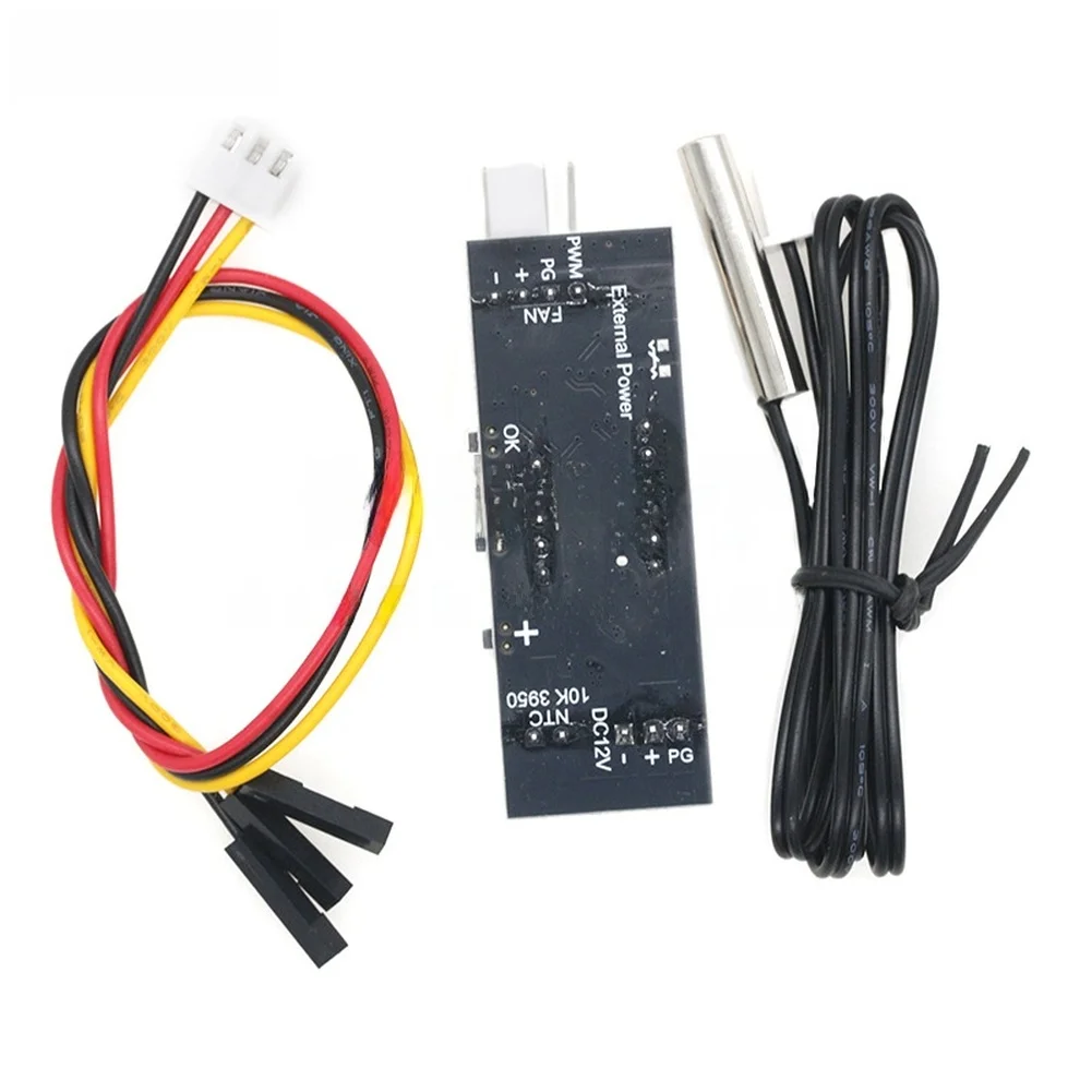 12V DC For pwm Fan Velocity Controller Featuring Digital Temp Readout and Adjustable Output 3A 4 Wire for 8-16V