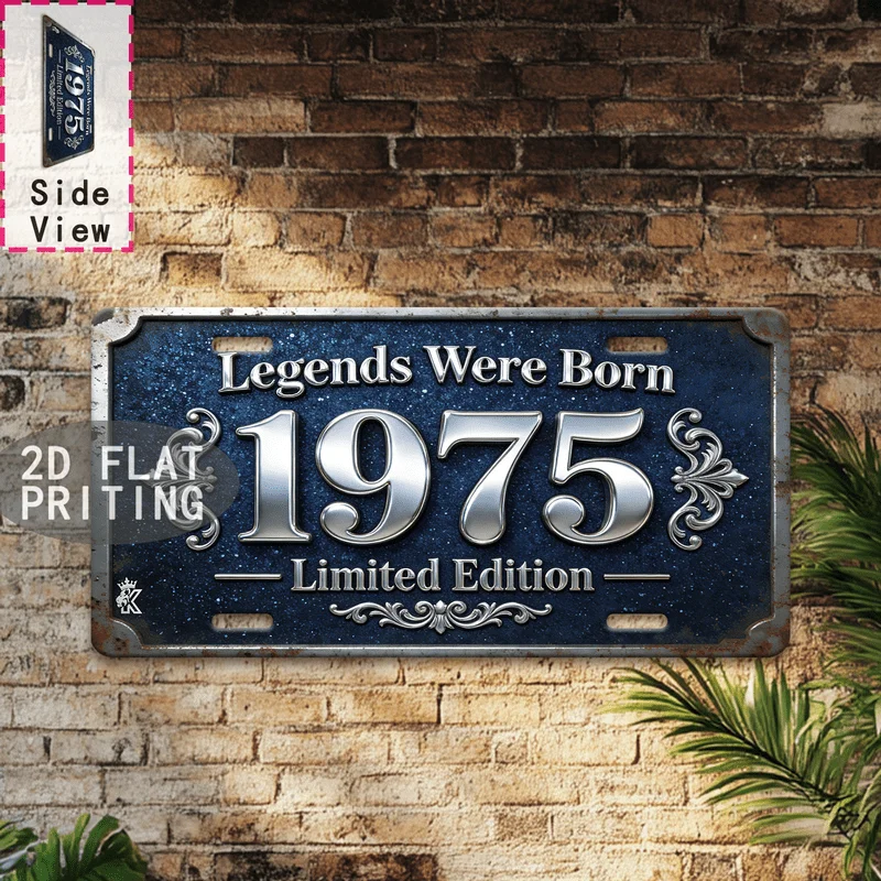 2D Flat,1pc Vintage 1975 Legends Suitable for Men's Cave Retro Metal Wall Sign-Decoration forCountry Style Birthday Gift for Him