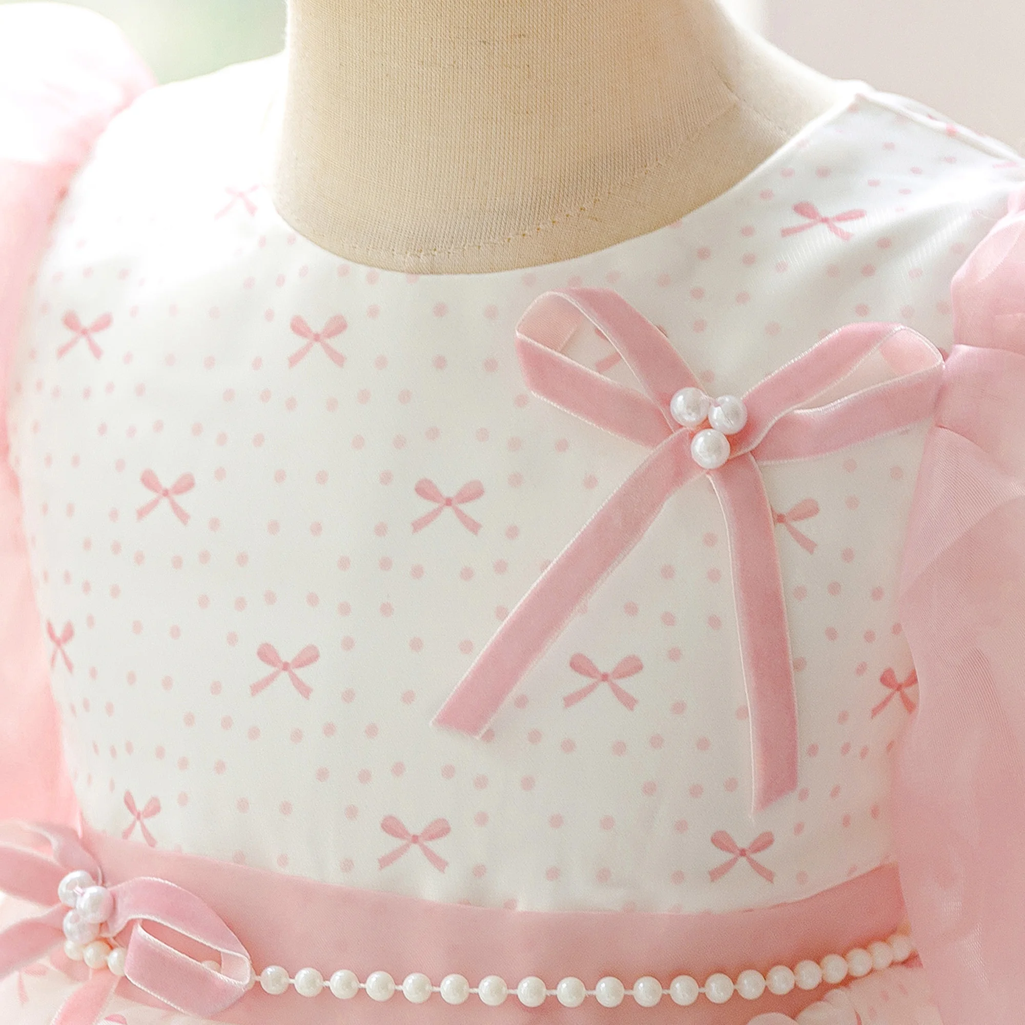 Summer Bow Bridesmaid Party Girl Dress Elegant Tulle Wedding Princess Prom Dresses Girl Gala Birthday Graduation Evening Costume 5