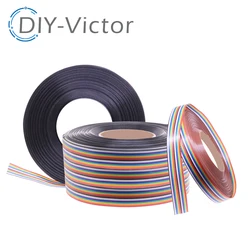 1Meter 10P/12P/14P/16P/20P/26P/34P/40P/50P 1.27mm PITCH Color Flat Ribbon Cable Rainbow DuPont Wire for FC Dupont Connector