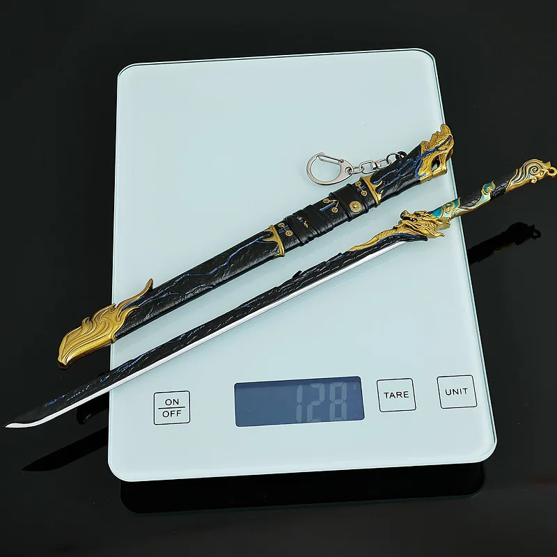 28cm Naraka: Bladepoint Black Gold Ancient Sword Game Peripherals Weapon Metal Sword Model Collection Crafts Gifts Toys for Boys
