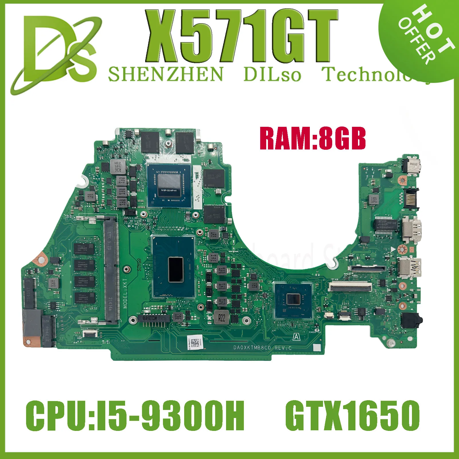 KEFU DA0XKTMB8C0 for ASUS VivoBook X571GT X571GD K571GD VX60G Notebook Motherboard With I5-9300H I5-8300H GTX1650/1050 100% Test