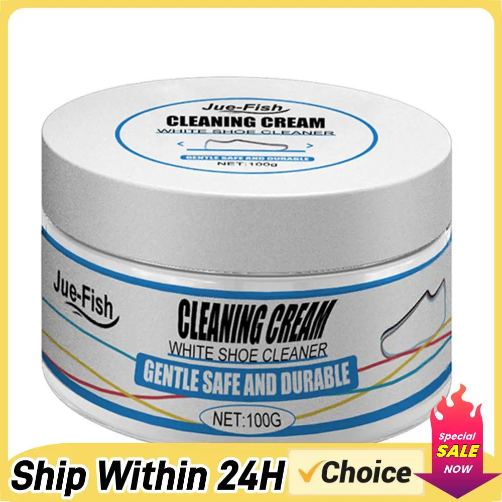 Multi-Functional Cleaning Cream Reusable Shoes Whitening Cleaning Cream with Wipe Sponge Stains Remover Deep Cleansing