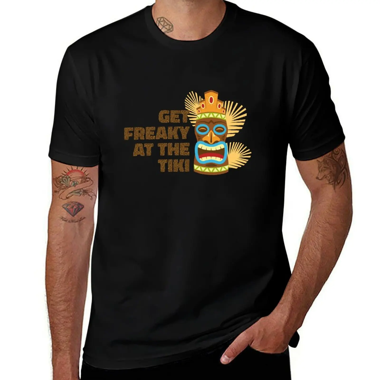 Get Freaky At The Tiki T-Shirt Everyday Wear Basic Short Sleeve Top T-Shirt