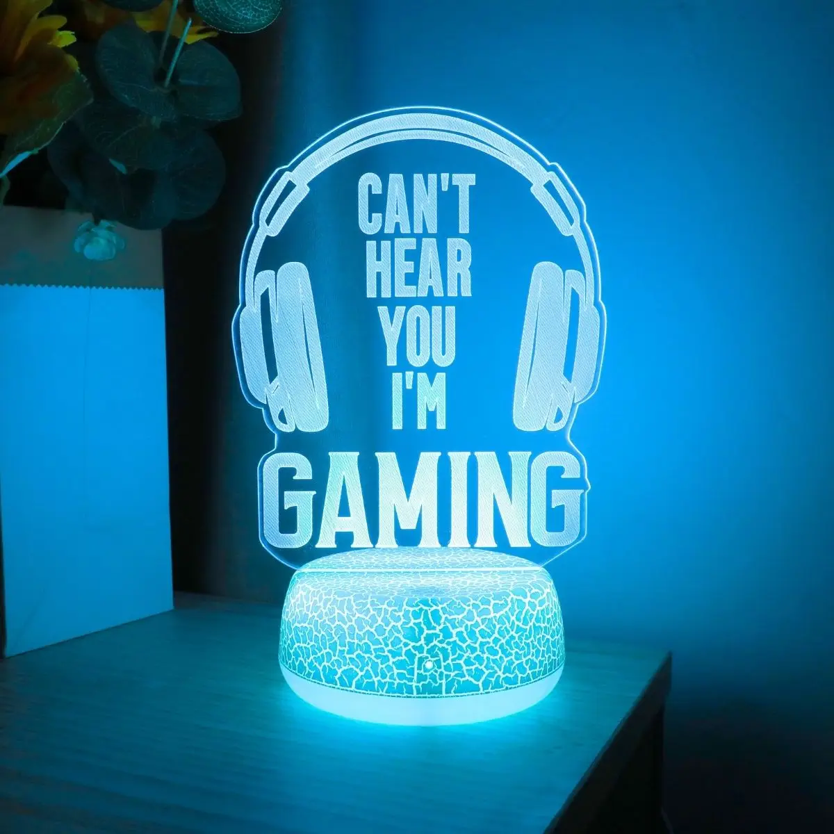 3D LED gaming headphones, RGB lights, USB powered gaming room, children's lights, bedroom night lights, indoor lighting gifts view 3