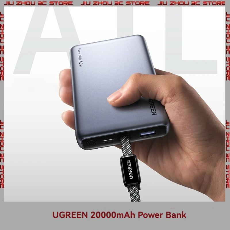 UGREEN Power Bank 20000mAh 145W Fast Charge With Built In Cables Portable Charger For Iphone Laptop Notebook High Capacity