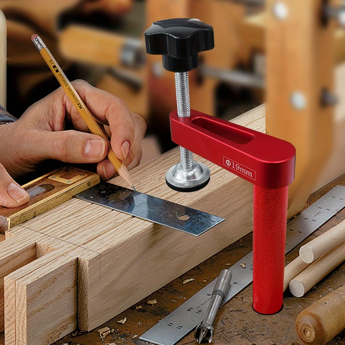 

1 шт. 19 мм/20 мм зажим для отверстия для собак деревообрабатывающий настольный зажим для собак зажим из алюминиевого сплава (3/4 дюйма и 0,79 дюйма) фиксированный зажим