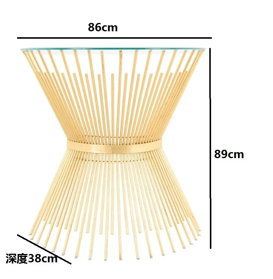 American light luxury fashion retro semi-round entrance table