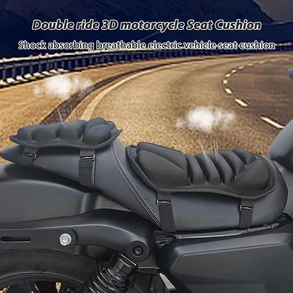 Motorcycle Seat Pad 3D Comfort Gel Cushion Seat Breathable Universal Shock Absorbing Seat Cover for Advanced Mountain