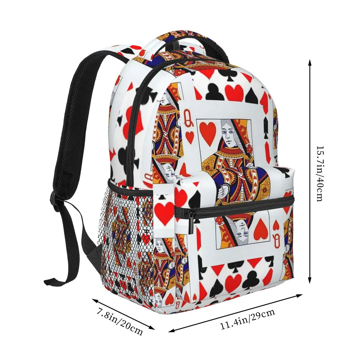 Red Queens Of Hearts Patterns Backpacks Boys Girls Bookbag Children School Bags Kids Rucksack Shoulder Bag Large Capacity