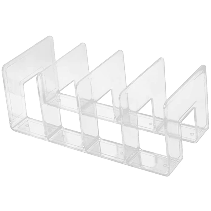 Bookend Acrílico Transparente para Acessórios De Mesa, Pastas De Escritório, Classificação De Arquivos, Estante De Plástico, Suporte De Arquivo