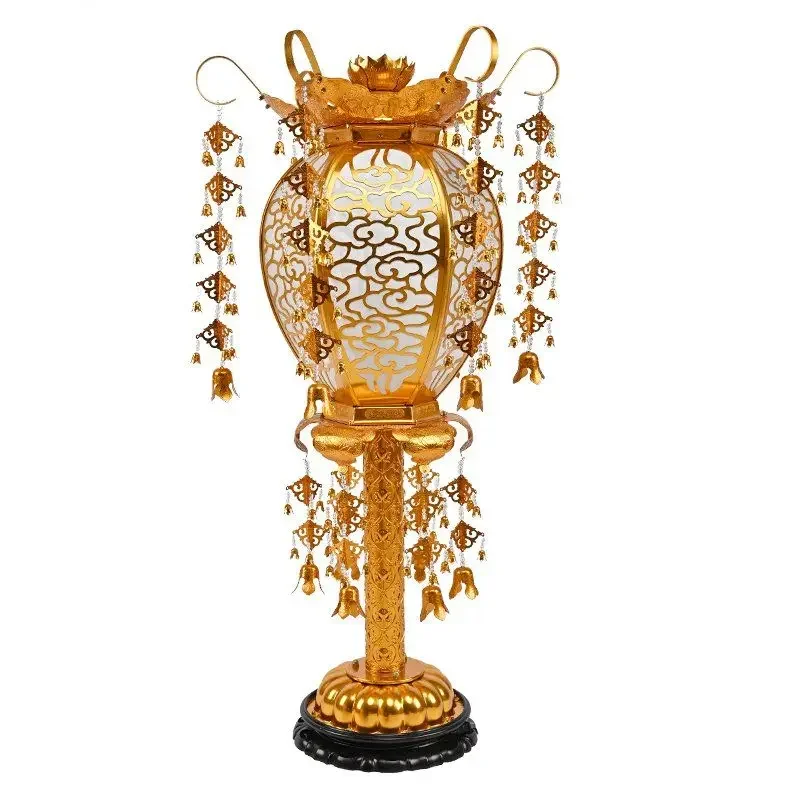 Gilt bedroom lantern Buddha front lamp living room decorative ornament pair