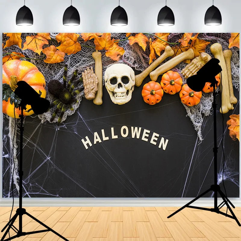 Halloween Day Shadows Photography Background Jack-o-lanterns Ghosts Wander And Spooky Tales Awaken Photo Studio Backdrops BH-59
