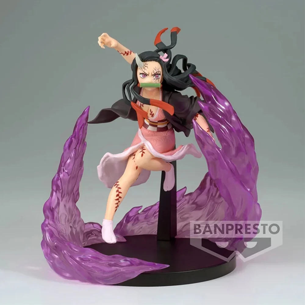 Bandai-Vibration Stars Plus Nezuko Kamado Demon Slayer Anime Character Model Toy, Coleção Original Gift, 13cm, Frete Grátis