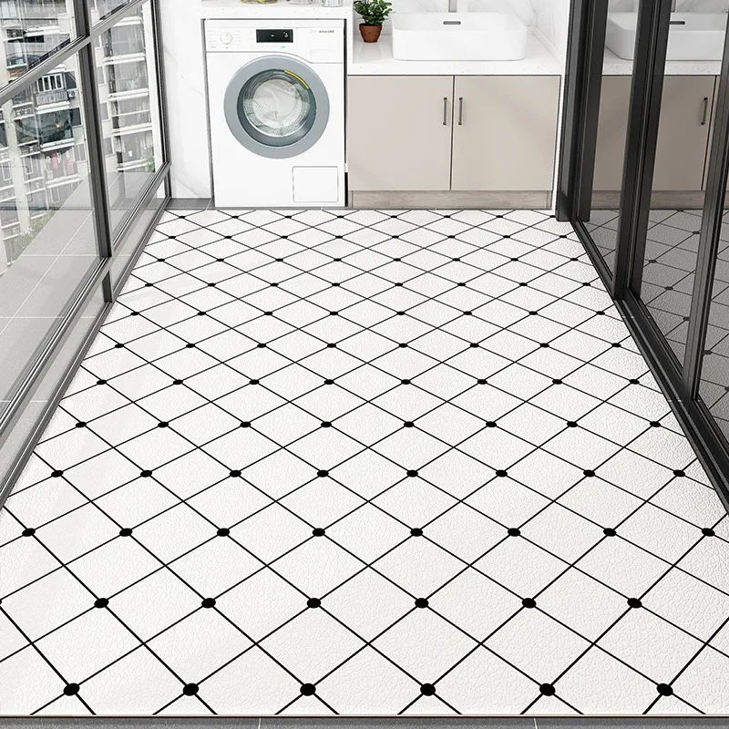 Balcony PVC Carpet Waterproof Non-slip Leather Floor Mat Can Be Cut Easy To Clean Foot Mats Large Area Home Decoration Rug 바닥매트