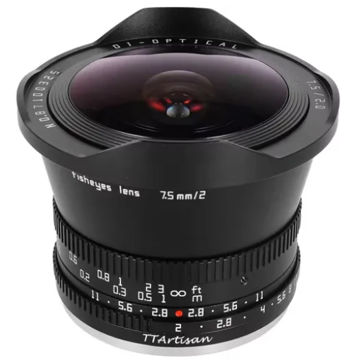 TTArtisan 7.5mm F2 APS-C Fisheye Lens Wide Angle for SONY E FUJI X Canon M Nikon Z Leica L Panasonic Olympus M43 Camera Lense