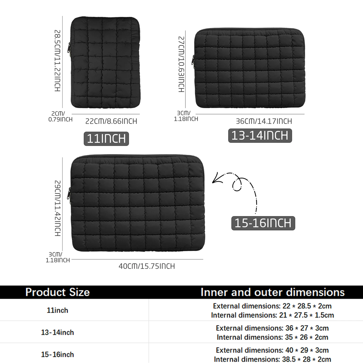 Laptop Sleeve Bag 13-14 15-16 inch for Lenovo Dell HP Surface Notebook Bag, Tablet Sleeve Bag 11 inch for iPad Air OPPO HUAWEI