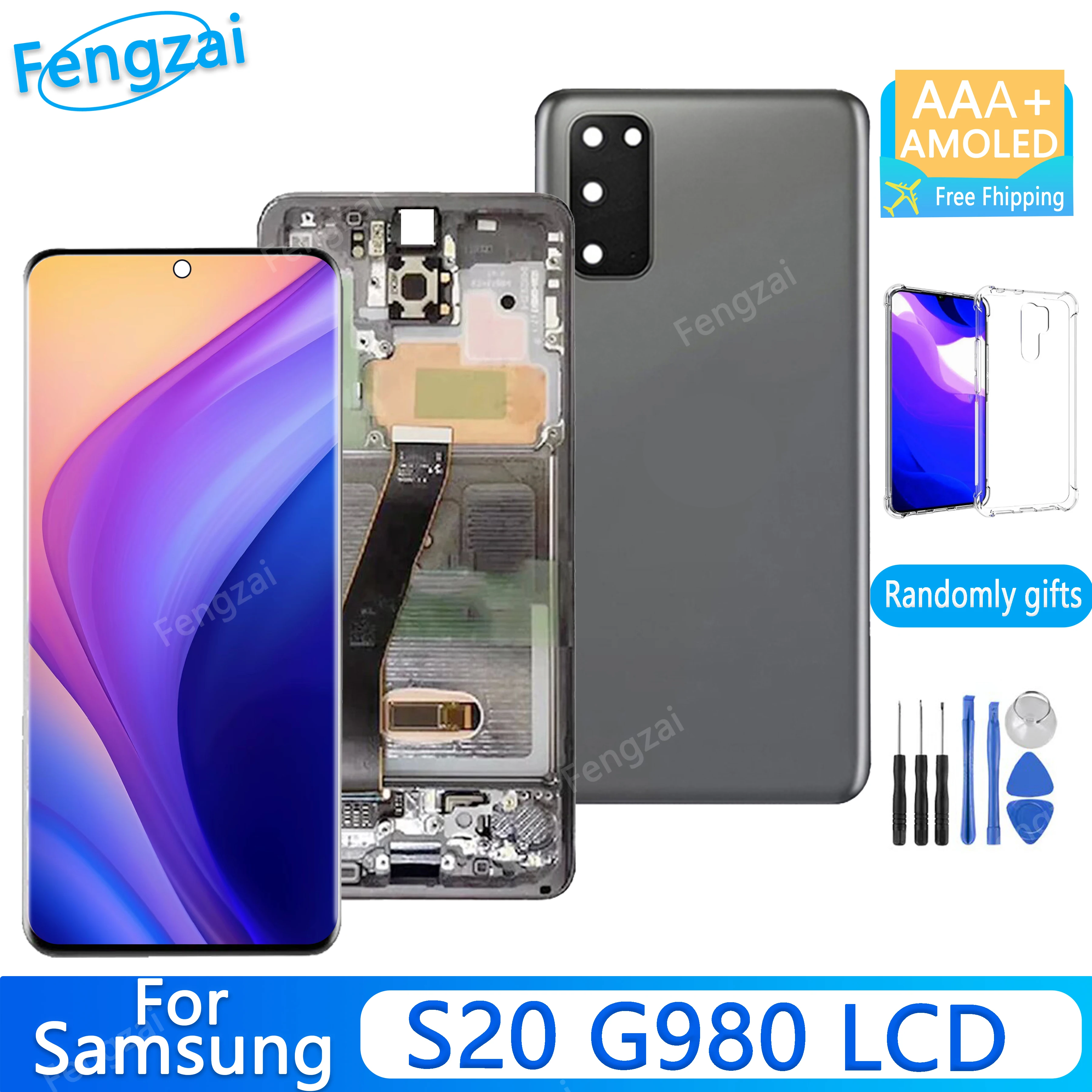 

Amoled For S20 For Samsung Galaxy S20 Lcd G980 G980u G980f/ds Display Digital Touch Screen Replacement Free Back Cover 6.2''