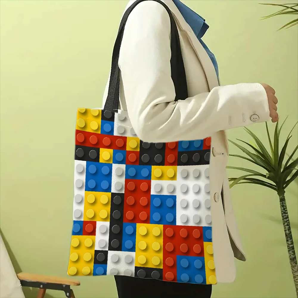 Monaco Block German Tote Bag Modern Art Inspired Design Shoulder Bag Fixed Shoulder Strap Shopping Everyday Use Pouch
