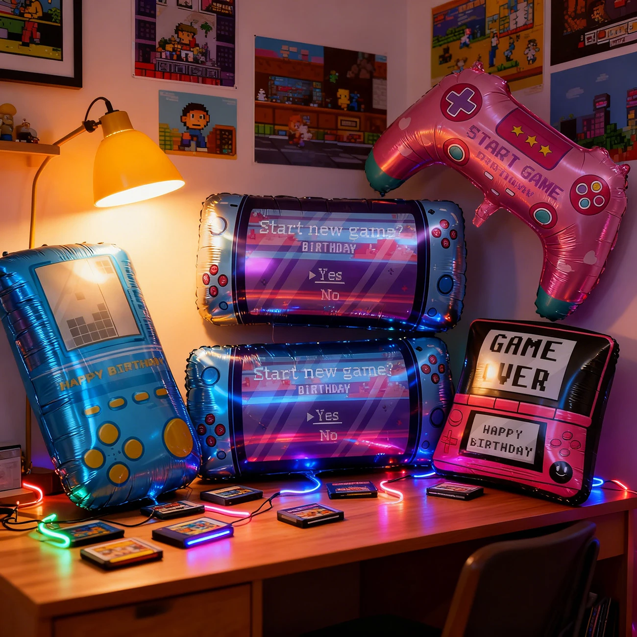 Game Controller Foil Balloon Set Decorating Birthday Party Esports Events Arcade-themed Party For Gamers
