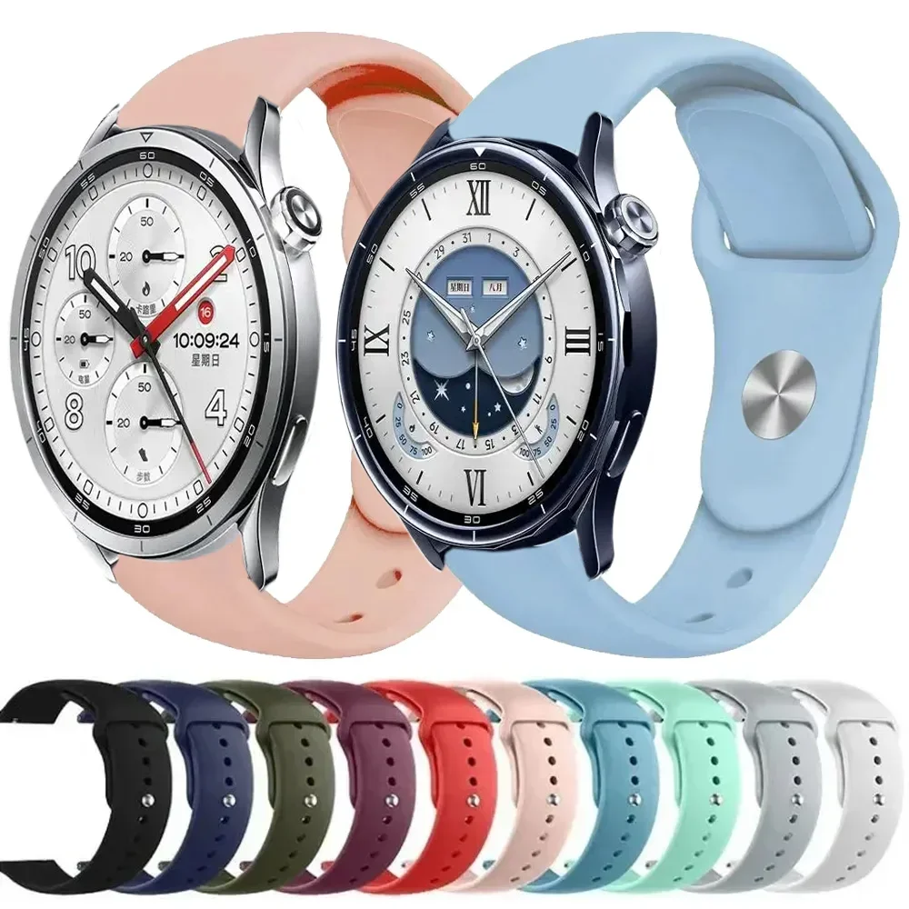 18mm 20mm 22mm Silicone Strap for Xiaomi Watch 5 S5 S4 S3-2 Sports Bracelet Oneplus Watch 4 Lite 3 2 2R OPPO S X2 X3 Mini Correa