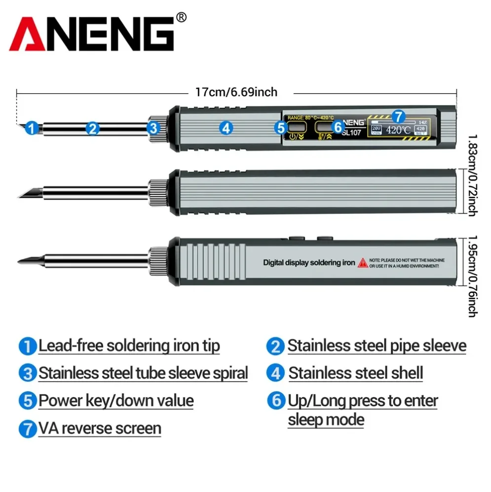 aneng-sl107-電気はんだごて-温度調節可能-80-420℃-℃-高速加熱ポータブル修理スマート溶接はんだごてチップツール