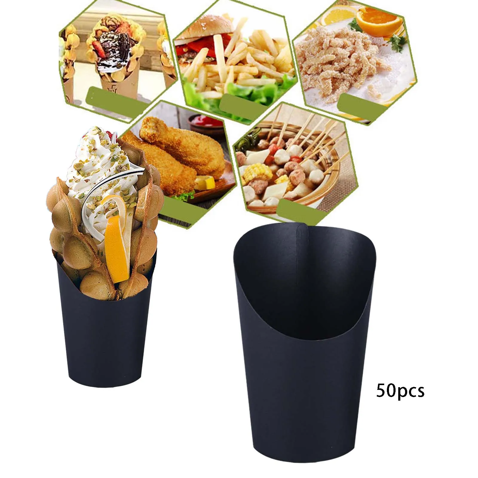 Soporte para patatas fritas, vasos de papel Kraft, conos de papel para fiestas, suministros para hornear, vasos de papel desechables, soporte para freír para Charcuterie