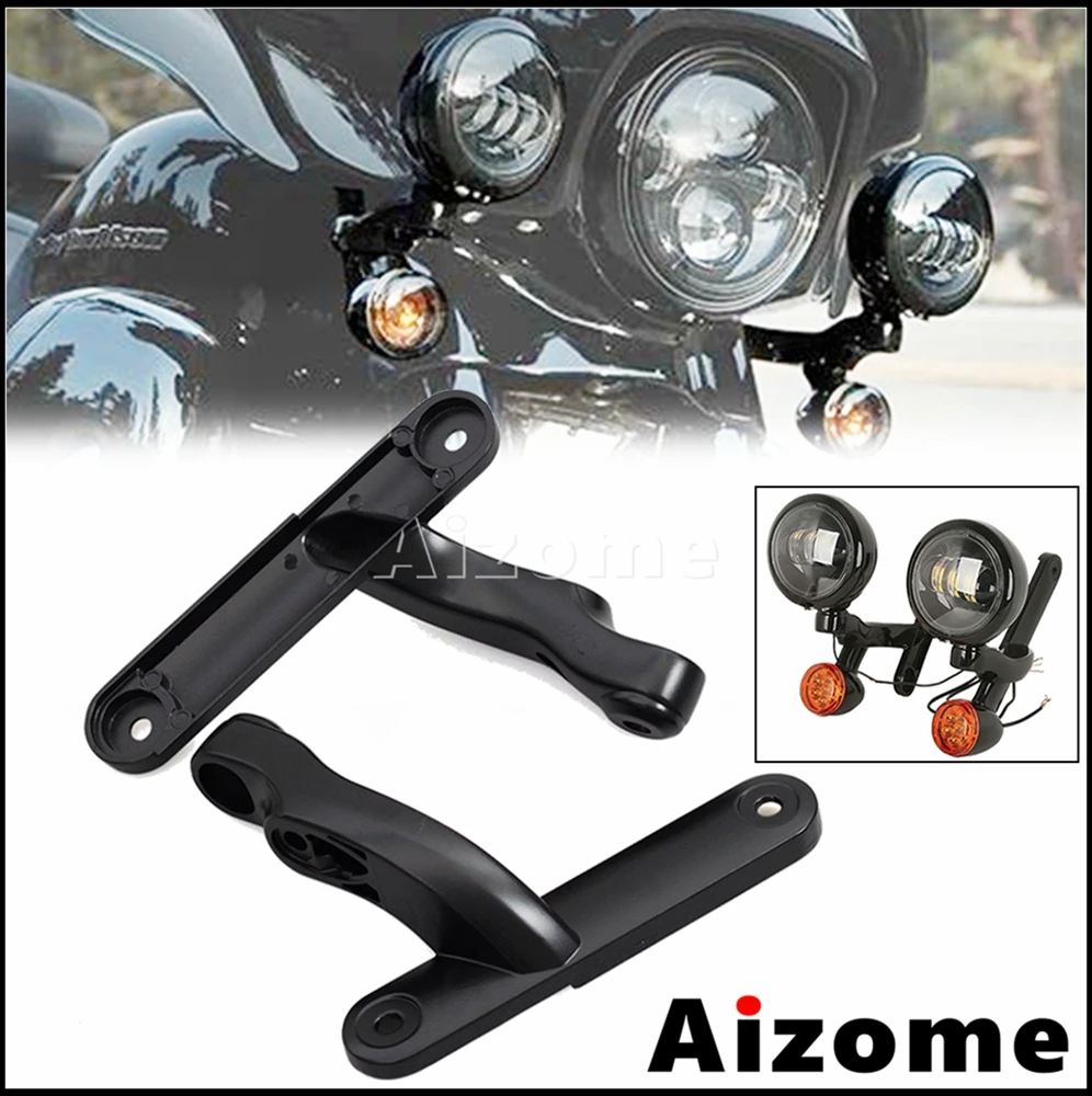 Kit luci ausiliarie per montaggio su moto fendinebbia staffa di supporto per indicatori di direzione per Harley Touring Electra Glide Road King