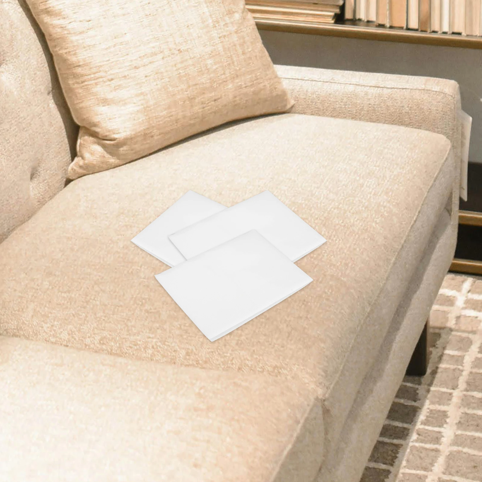 

12 Pairs Tape Self-adhesive Patch Home Rug Tapes Hotel Hook Loop Double Replacement Strips Carpet Fastener White