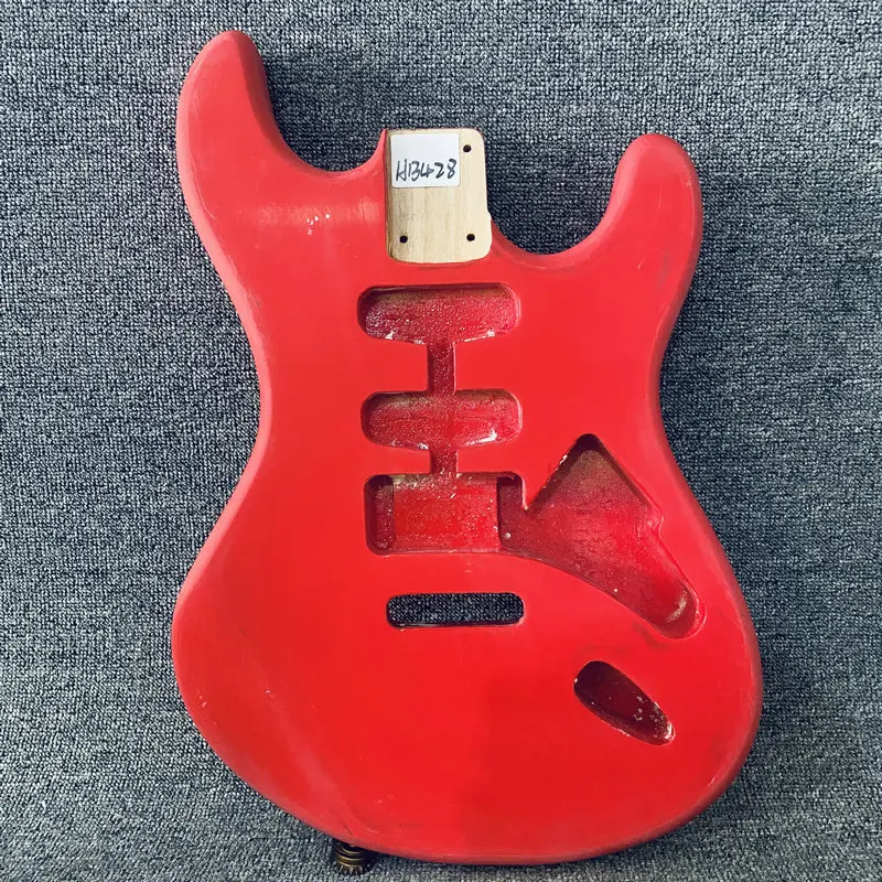 HB428 ST Electric Guitar Red Color in Solid Basswood Unfinished Guitar Body Custom Tremolo and Bridge Freedom Pickup Combination