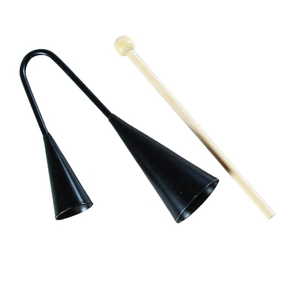 

Double Horn Ringer Agogo Bell Small Bells Baby Instrument Musical Toys Durable Latin Music Samba Percussion Two Tone Wooden