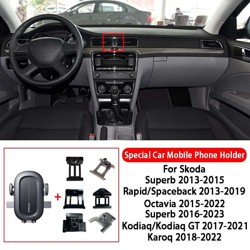 

Special Car Mobile Phone Holder For Skoda Superb Rapid Spaceback Octavia Kodiaq GT Karoq Kamiq Octavia PRO Car Accessories