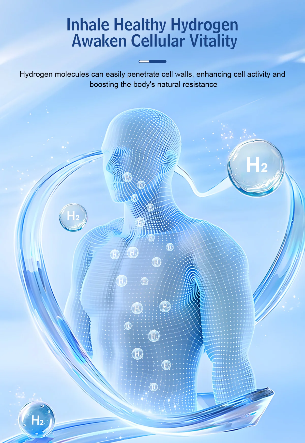 Suyzeko Hochreiner 200ml/min Wasserstoffgenerator Tragbares H2-Inhalationsgerät für Zuhause Wellness Wasserstoff-Lifestyle-Ausrüstung – Detail 5