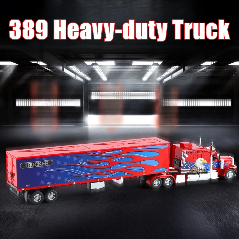 

1:24 Peterbilt 389 American Heavy-duty Truck Alloy Model Car Diecast Vehicle Sound Light Gift Collectible Display